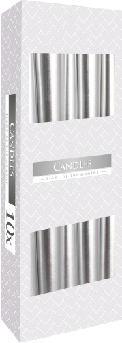 Taper Candle - Silver Metalic