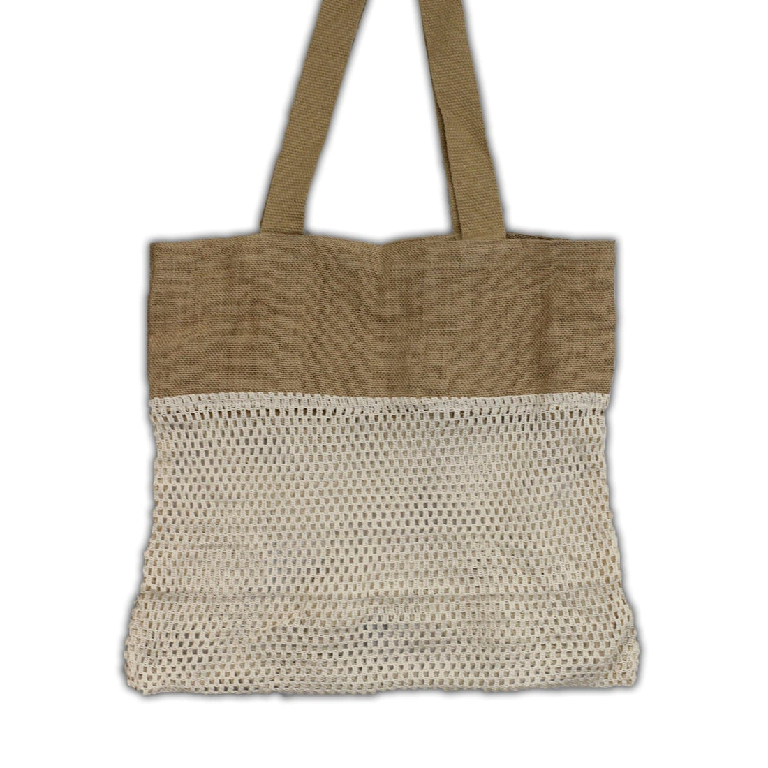 Pure Soft Jute and Cottong Mesh Bag - Natural - best price from Maltashopper.com MESHB-05