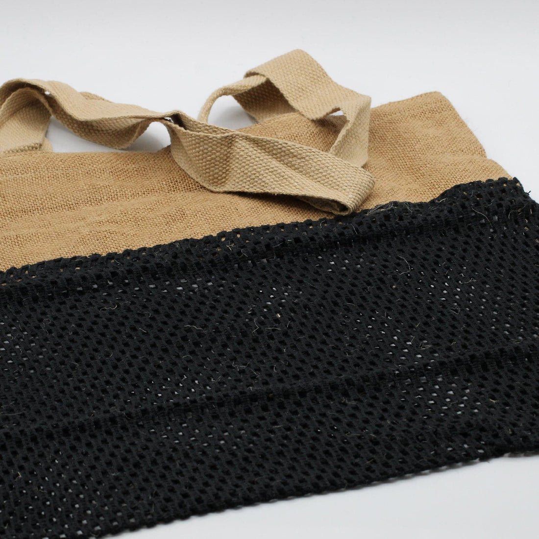 Pure Soft Jute and Cottong Mesh Bag - Black - best price from Maltashopper.com MESHB-07