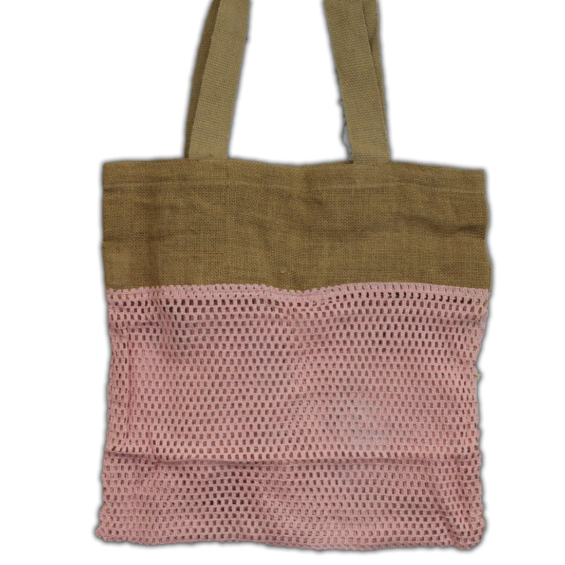 Pure Soft Jute and Cottong Mesh Bag - Rose - best price from Maltashopper.com MESHB-08