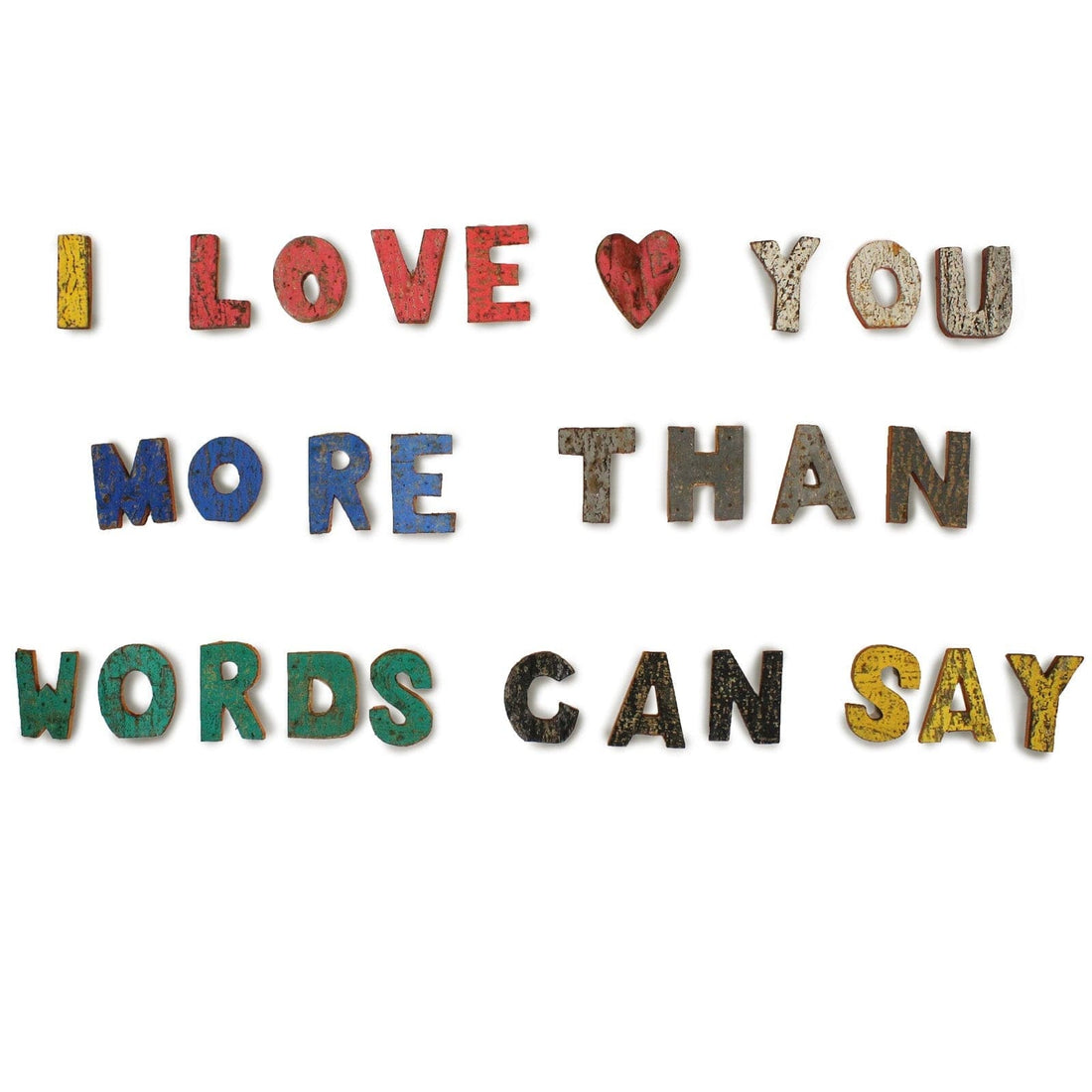 Colour Rustic Bark Letters - I love you more than words can say(28) - best price from Maltashopper.com SRBL-43