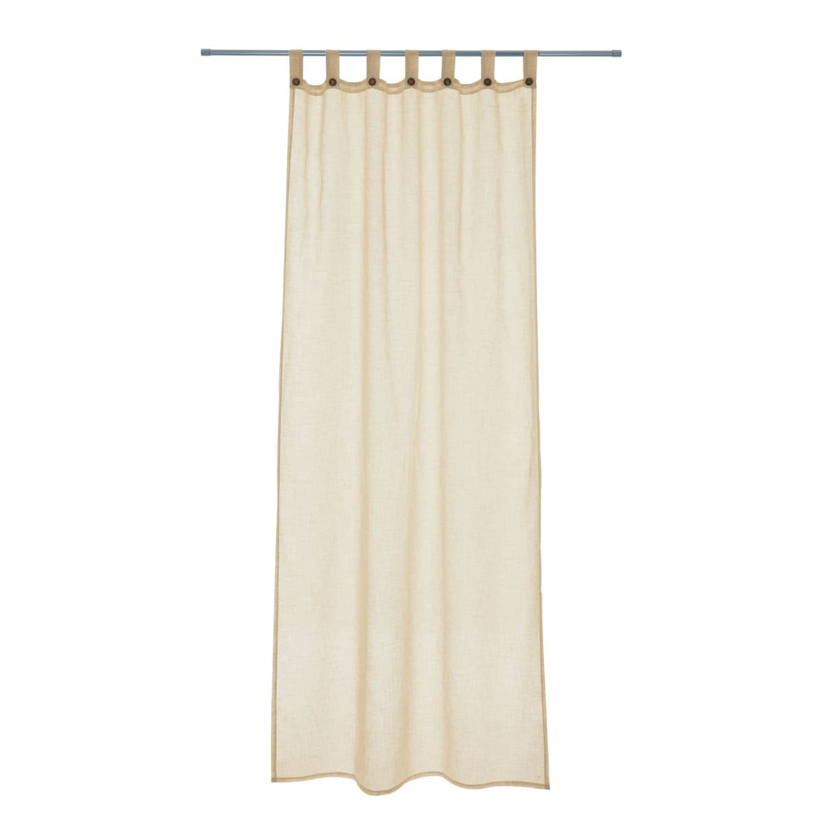 CHARLINA ECRU OPAQUE CURTAIN 140X280 WITH LOOPS AND BUTTONS - best price from Maltashopper.com BR480004837