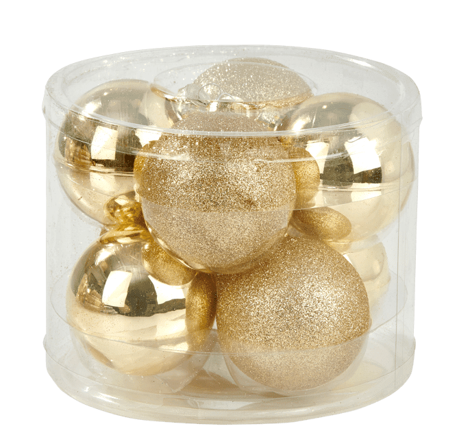 GOLD Christmas ball set of 8 goldenØ 7 cm - best price from Maltashopper.com CS657412