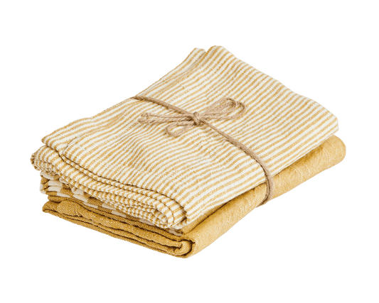 Casa LAURENT Tea towel set of 3 yellow, W 50 x L 70 cm