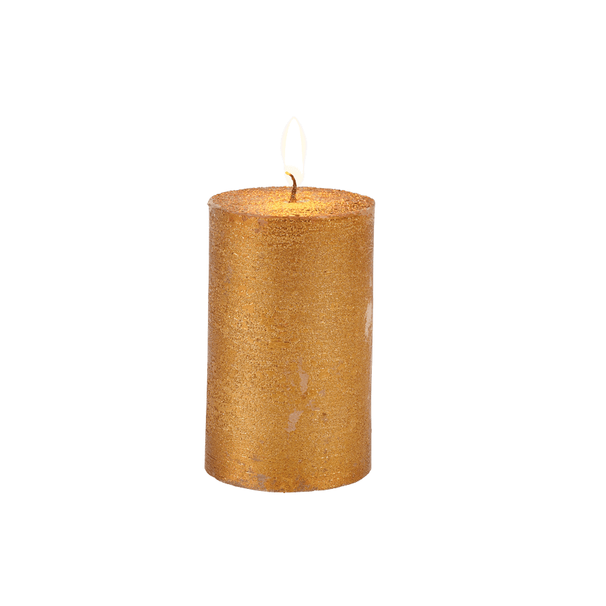 METAL Cylindrical candle 3 colors golden, bronze, olive green H 8 cm - Ø 5 cm - best price from Maltashopper.com CS676053