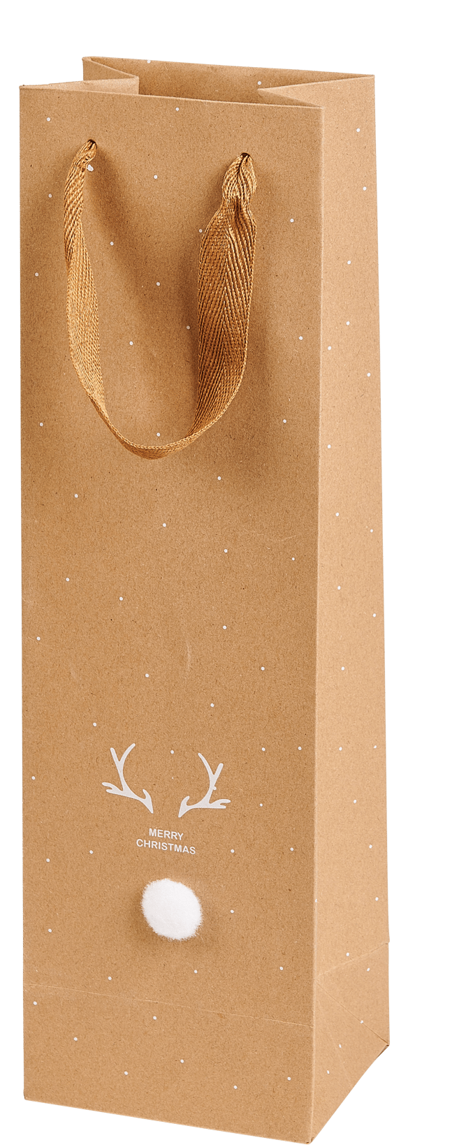 Casa XMAS KRAFT Sacch bottle holder 4 designs brownH 39 x W 12 x D 9,5 cm