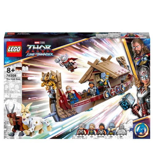 LEGO Marvel The Goat Boat - Thor Set with Toy Ship, Stormbreaker, and Movie Inspired Thor, Korg, and Valkyrie Minifigures