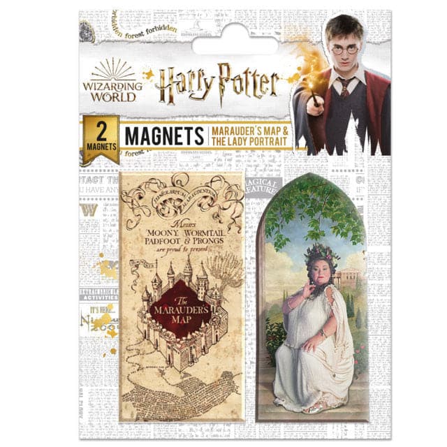 Harry Potter Set 2 Magnets: Marauder&#39s Map And Fat Lady