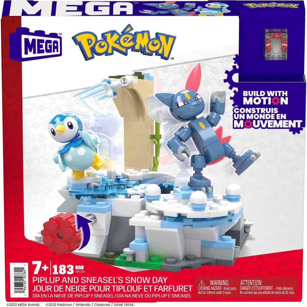 MEGA Pokémon Piplup and Sneasel's Snow Day with 171 Pieces and Motion, 2 Poseable Characters