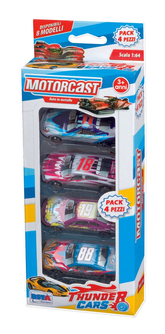 Toys MOTORCAST THUNDERCARS 4 PEZZI SC 1:64
