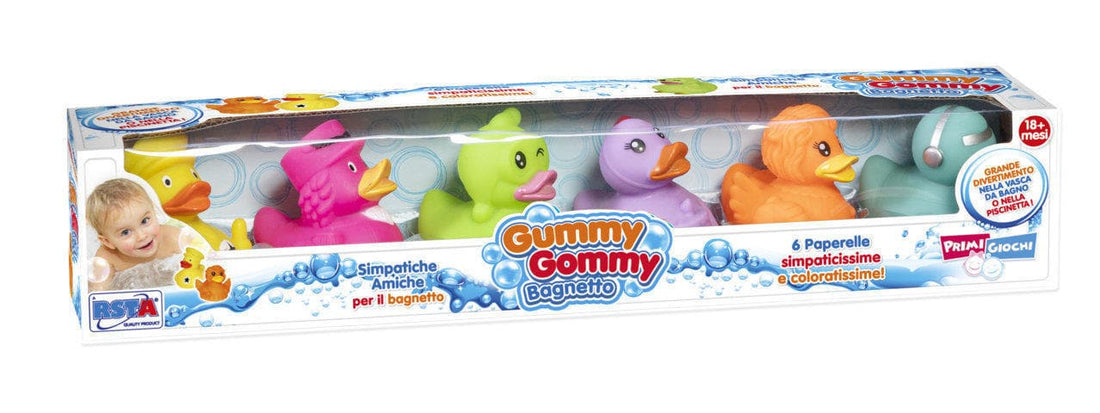 Gummy Gommy Pack Of 6 Rubber Ducks