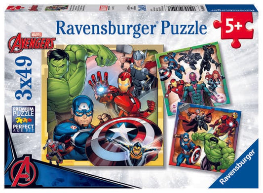 3 49 Piece Puzzles - Avengers