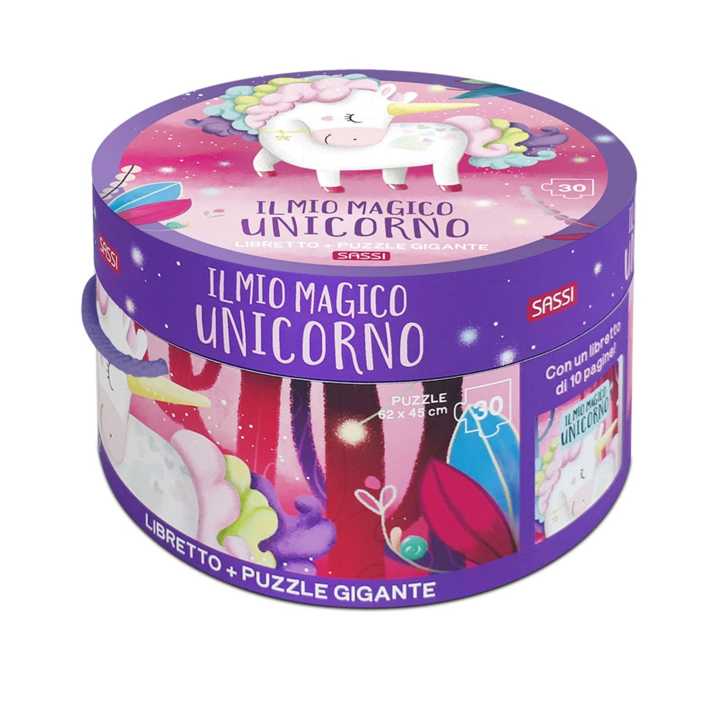 Toys 30 Piece Jigsaw Puzzle - My Magical Unicorn (Round Box and Book Puzzle)