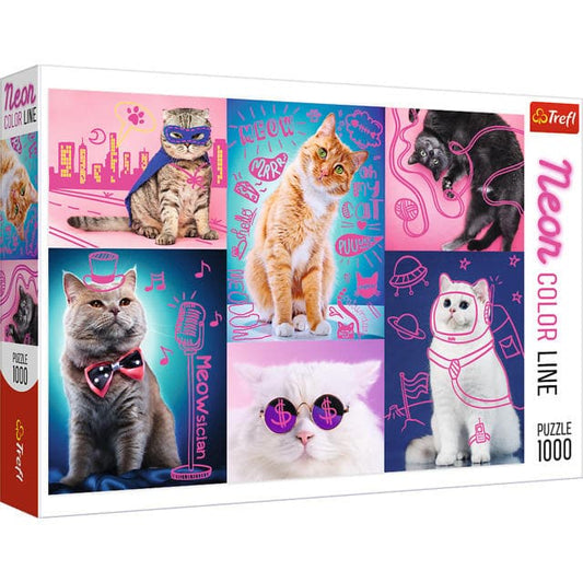 Toys Puzzle da 1000 Pezzi - Neon Color Line: Super Cats