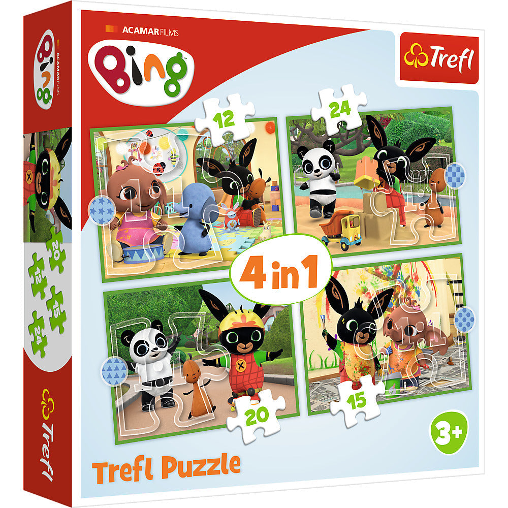 Puzzles - 4in1 (12, 15, 20, 24) - Bing's happy day / Acamar Films Bing