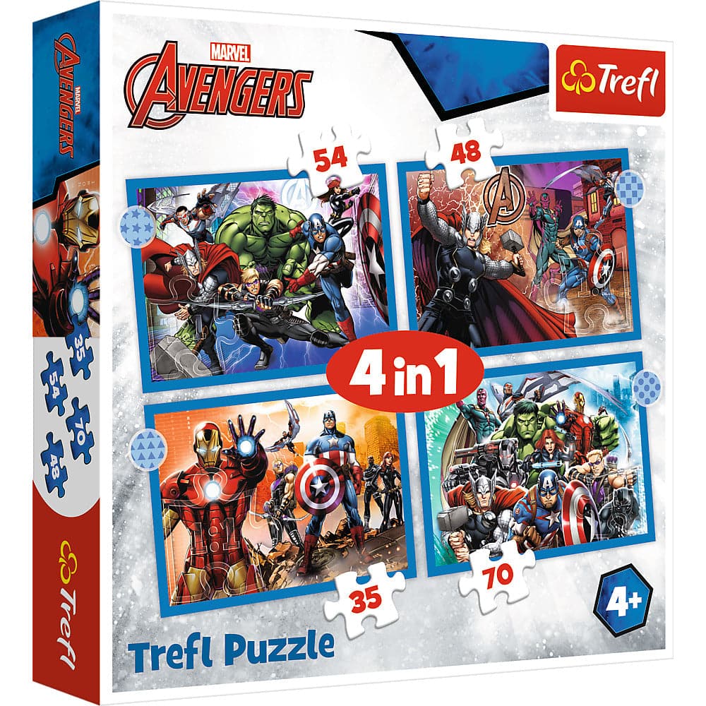 4 Puzzle In 1 Avengers: The Fearless Avengers