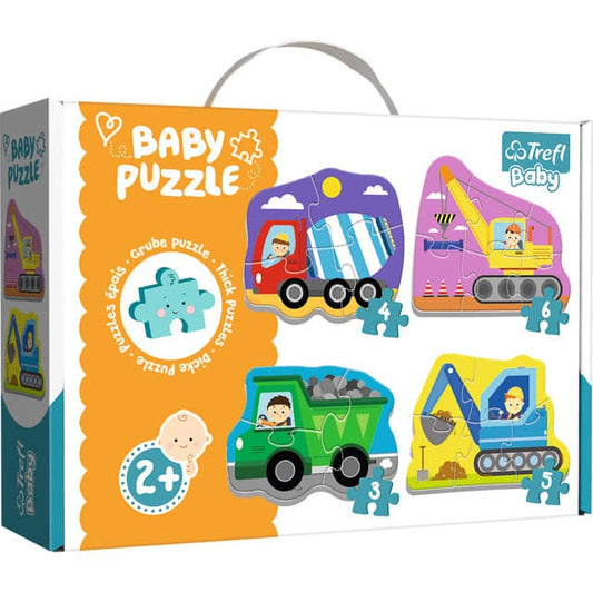 Toys 4 Puzzle in 1 - Baby Classic: Construction Site Vehicles