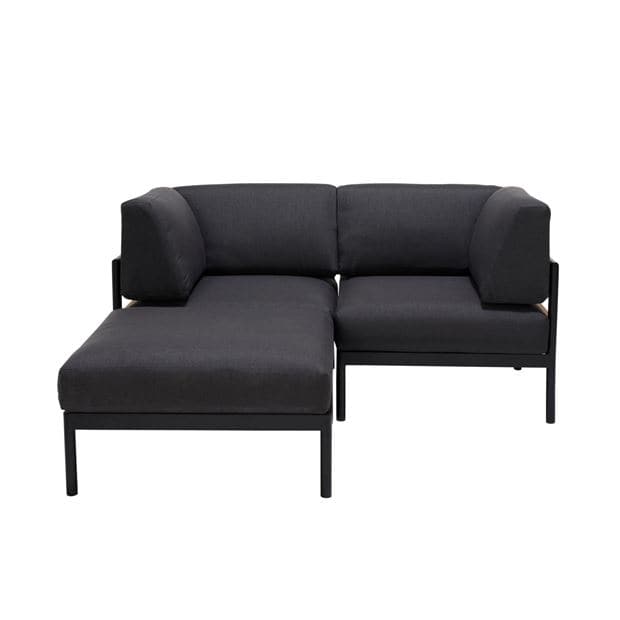 HANNA Lounge corner armchair black H 59 x W 77.2 x L 77.2 cm - best price from Maltashopper.com CS668325