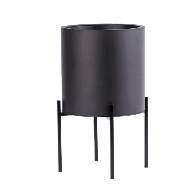 LOUNGE Black garden pot H 60 cm - Ø 35 cm - best price from Maltashopper.com CS628131