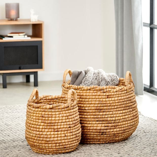 KEISHA Natural basket H 30 cm - Ø 33 cm - best price from Maltashopper.com CS637784
