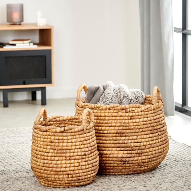 Casa KEISHA Natural basket H 30 cm - Ø 33 cm
