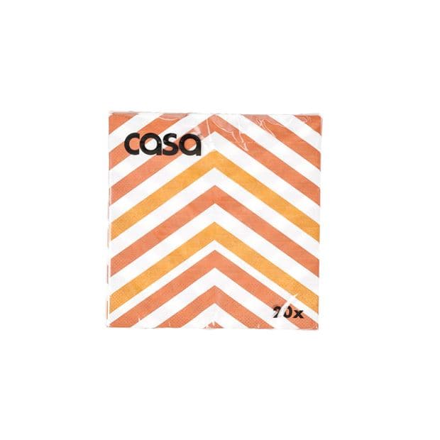 Casa TROPEZ Set of 20 white, red, orange paper napkins W 33 x L 33 cm