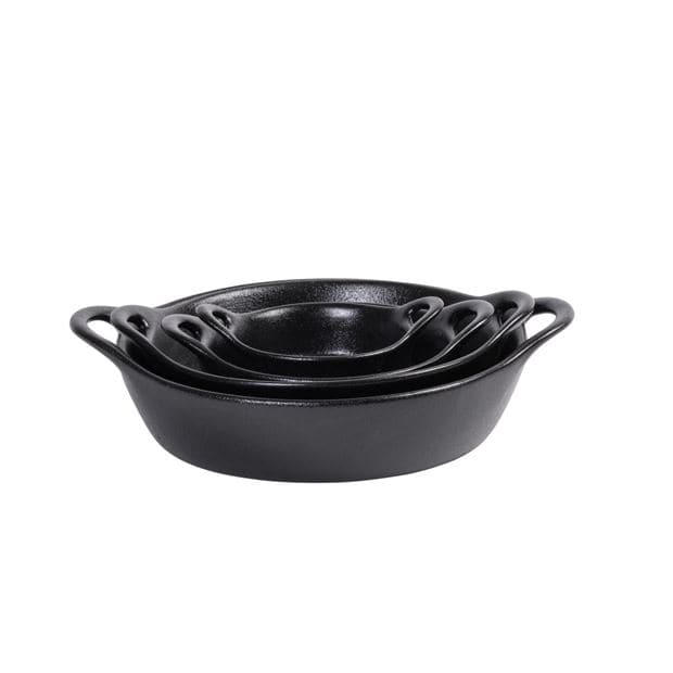 Casa FERO Black baking dish, H 4,5 cm - Ø 18 cm - Ø 18,5 cm