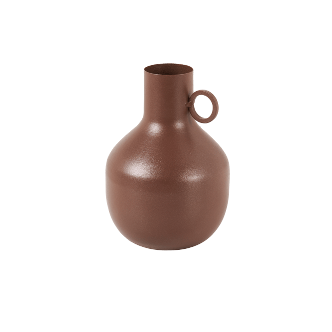 RONDO Dark brown vase H 15 cm - Ø 11 cm - best price from Maltashopper.com CS675353