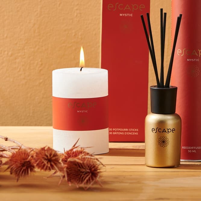 MYSTIC Orange scented candle H 10 cm - Ø 6,5 cm - best price from Maltashopper.com CS666575
