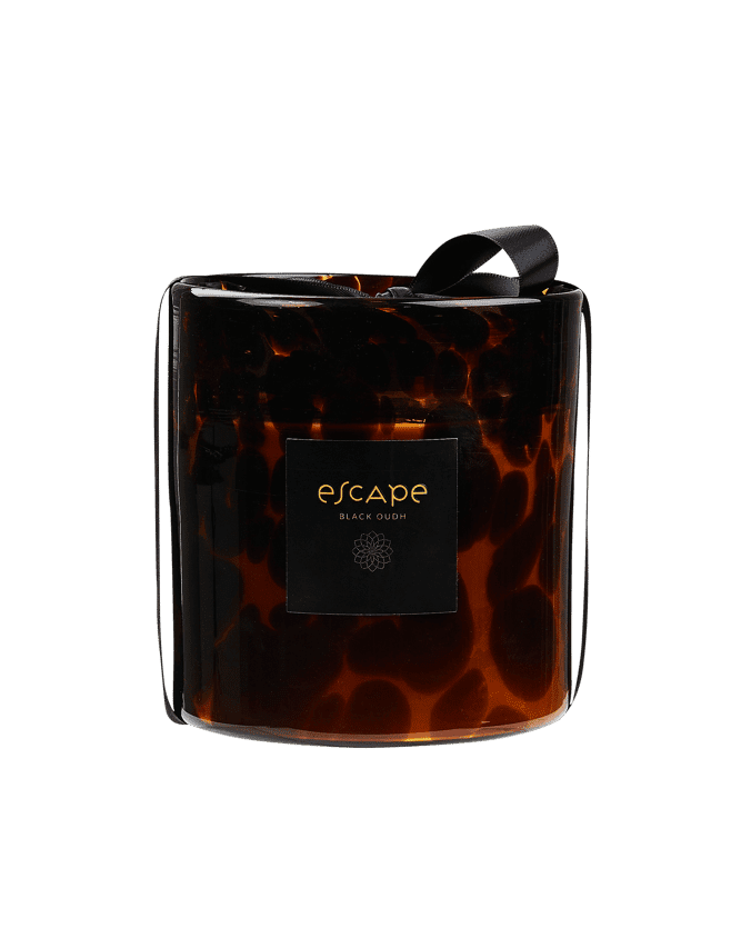 OUDH Scented candle brown, ocher, multicolored H 13.5 cm - Ø 12 cm