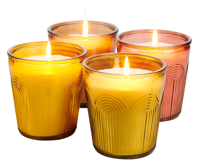 ARCO Scented candle 4 colours brown, red, yellow, greenH 11 cm - Ø 10.8 cm - best price from Maltashopper.com CS677467