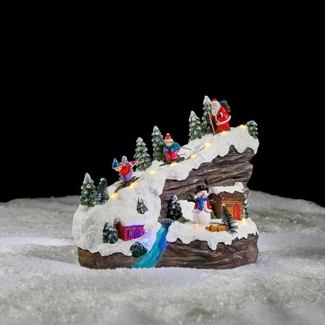 SKI TRIP Christmas deco with led lights in various colors H 19.5 x W 27.5 x D 13.5 cm