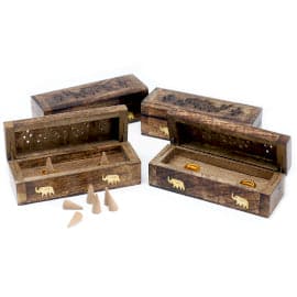 Bliss Incense Cone Smoke Box 6" - Mango Wood