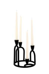 RINGS Candlestick for 4 black candles H 22 cm - Ø 19 cm - best price from Maltashopper.com CS674863
