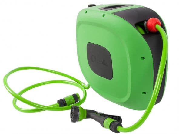 Bricocenter GEO AUTOMATIC WALL-MOUNTED HOSE REEL 15 M OF 12.5 MM HOSE AND MULTI-JET GUN
