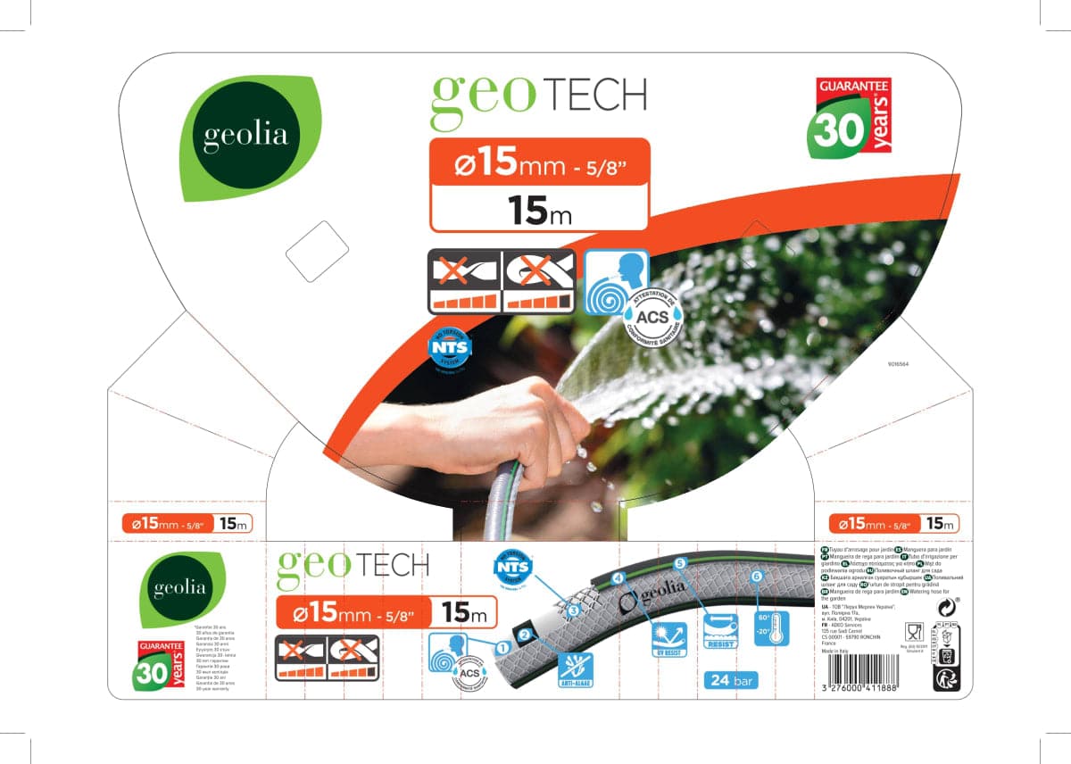 GEO TECH HOSE NTS 5 LAYERS - FOOD GRADE - 15 MM - 15 M - best price from Maltashopper.com BR500010600