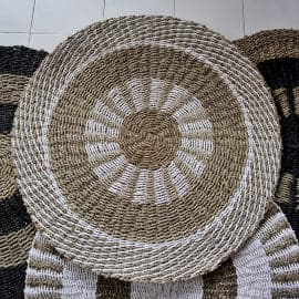 Round Seagrass White & Tan - Inner Sun - 1m - best price from Maltashopper.com SGR-02