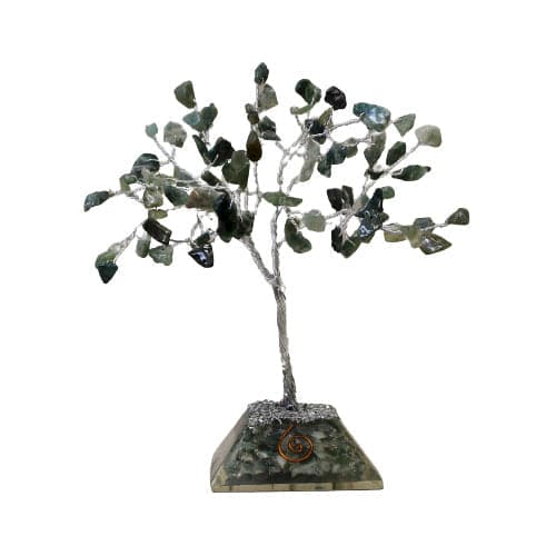 Bliss Gemstone Tree with Organite Base - 80 Stone - Moss Agate