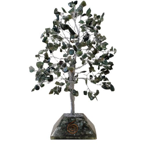 Bliss Gemstone Tree with Organite Base - 320 Stone - Moss Agate