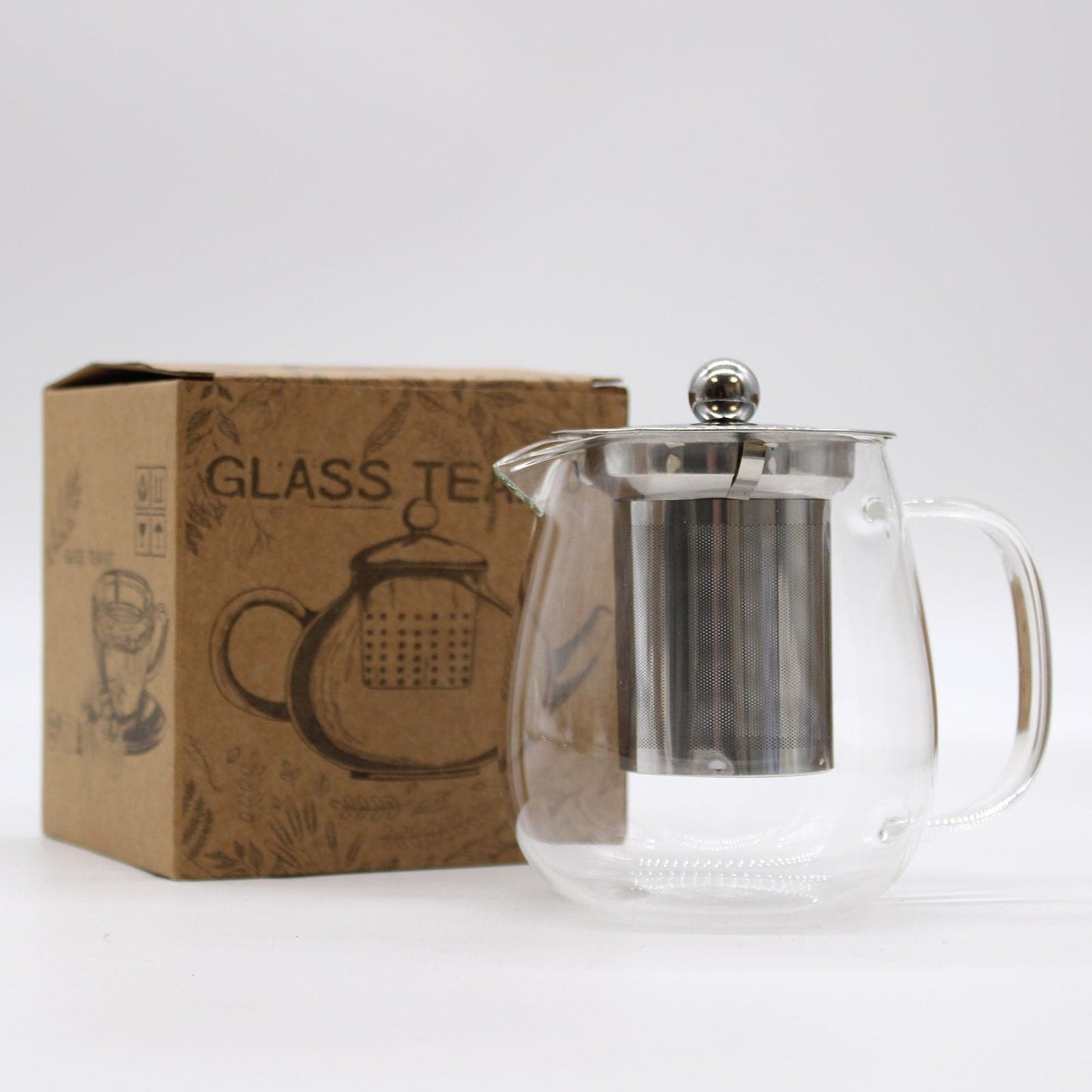 Glass Infuser Teapot - Contemporary - 550ml - best price from Maltashopper.com GTEAP-03