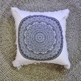 Traditional Mandala Cushion - 45x45cm - black - best price from Maltashopper.com CMC-04DS