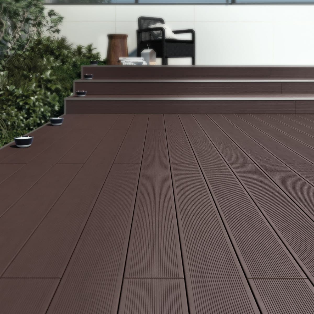 KYOTO BROWN NATERIAL COMPOSITE PLANK 240X14.5X2.1CM - Premium Composite Flooring from Bricocenter - Just €66.99! Shop now at Maltashopper.com