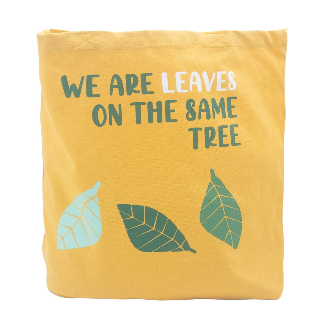 Printed Cotton Bag - We are Leaves - Yellow - best price from Maltashopper.com PCB-02A