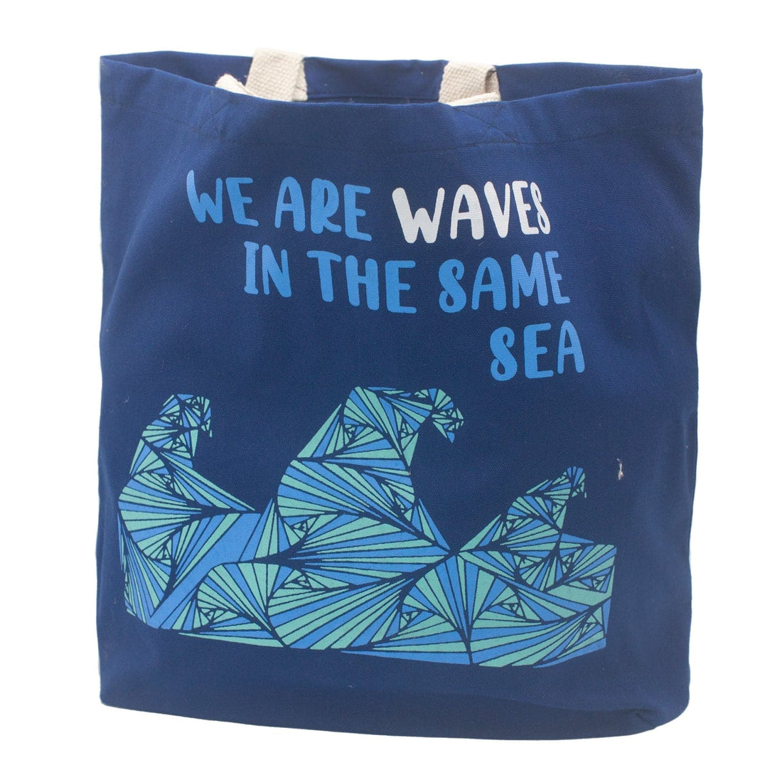 Printed Cotton Bag - We are Waves - Blue - best price from Maltashopper.com PCB-01B