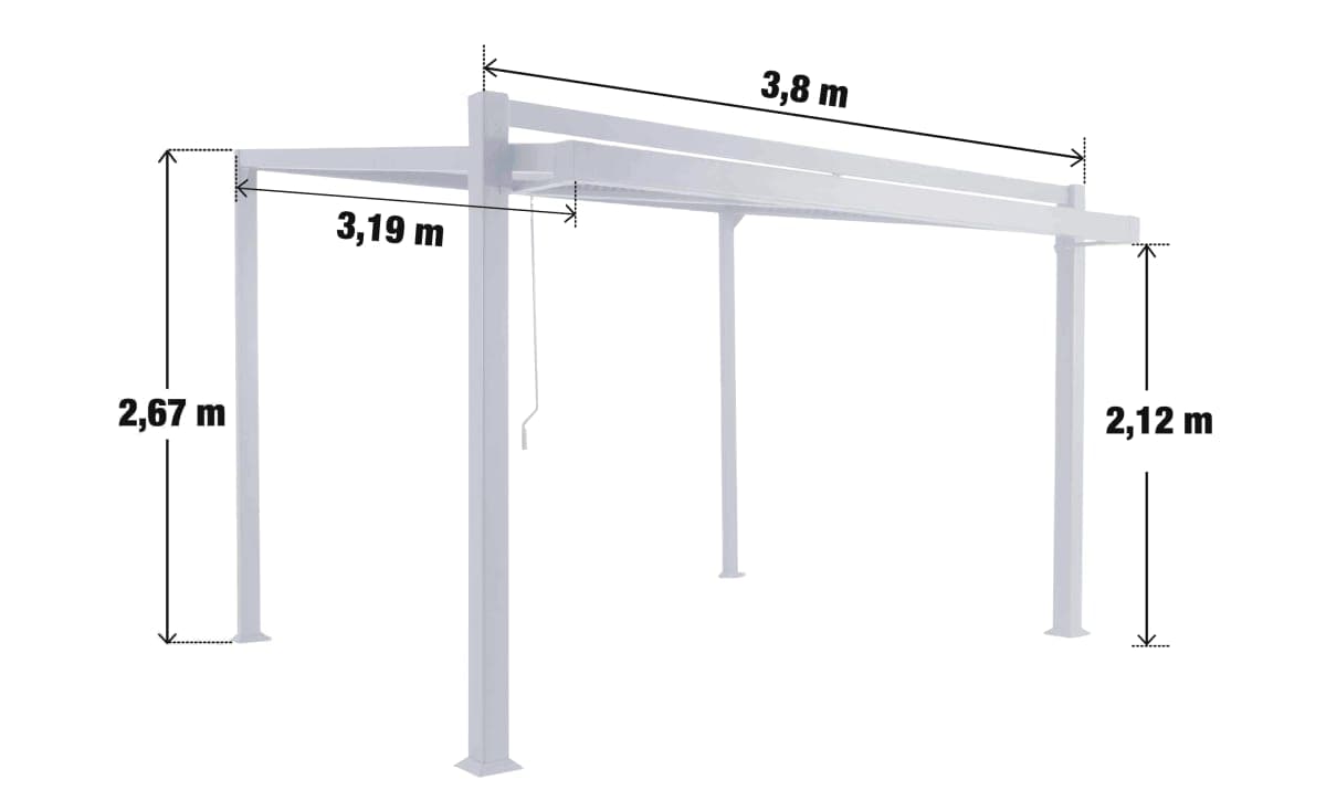 NATERIAL ODYSSEA PERGOLA 319X380 ALUMINIUM WHITE