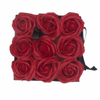 Soap Flower Gift Bouquet - 9 Red Roses - Square - best price from Maltashopper.com GSFB-01