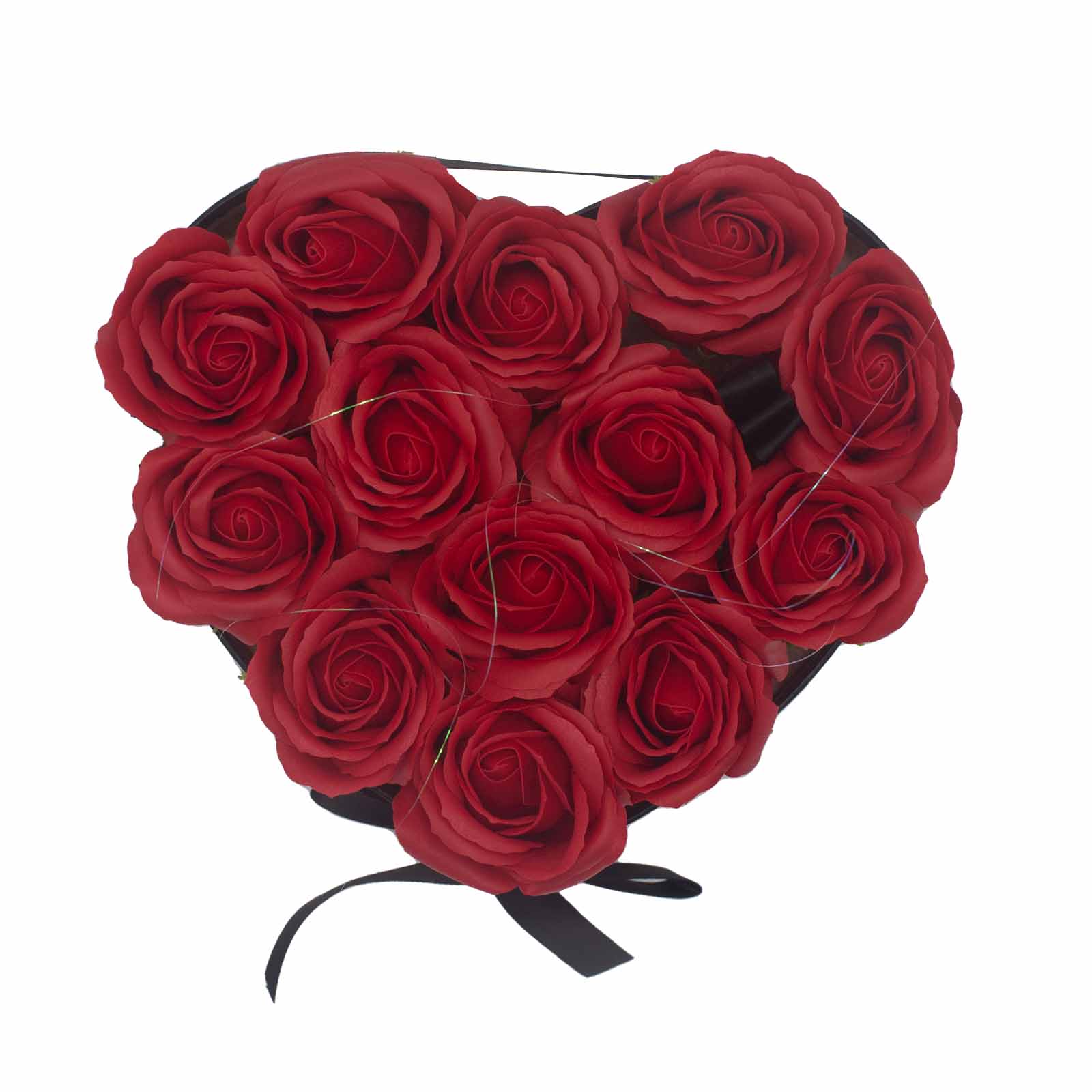 Soap Flower Gift Bouquet - 13 Red Roses - Heart - best price from Maltashopper.com GSFB-02