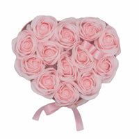 Soap Flower Gift Bouquet - 13 Pink Roses - Heart - best price from Maltashopper.com GSFB-05