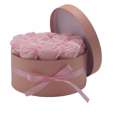 Soap Flower Gift Bouquet - 14 Pink Roses - Round - best price from Maltashopper.com GSFB-06
