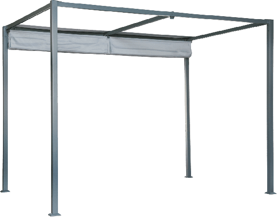 HORALI NATERIAL - Pergola - Steel with 2x3 m anthracite polyester cloth - best price from Maltashopper.com BR500011225